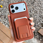 حافظة هاتف بحامل بطاقة قابلة للطي مربعة، لهواتف iPhone 17 Pro Max، iPhone 17 Pro، iPhone 17، iPhone Air، iPhone 16 Pro Max، iPhone 16 Pro