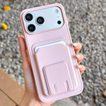 حافظة هاتف بحامل بطاقة قابلة للطي مربعة، لهواتف iPhone 17 Pro Max، iPhone 17 Pro، iPhone 17، iPhone Air، iPhone 16 Pro Max، iPhone 16 Pro