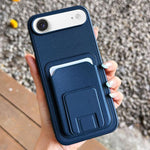حافظة هاتف بحامل بطاقة قابلة للطي مربعة، لهواتف iPhone 17 Pro Max، iPhone 17 Pro، iPhone 17، iPhone Air، iPhone 16 Pro Max، iPhone 16 Pro