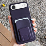 حافظة هاتف بحامل بطاقة قابلة للطي مربعة، لهواتف iPhone 17 Pro Max، iPhone 17 Pro، iPhone 17، iPhone Air، iPhone 16 Pro Max، iPhone 16 Pro