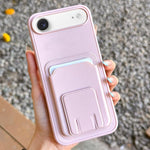 حافظة هاتف بحامل بطاقة قابلة للطي مربعة، لهواتف iPhone 17 Pro Max، iPhone 17 Pro، iPhone 17، iPhone Air، iPhone 16 Pro Max، iPhone 16 Pro