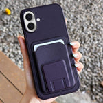 حافظة هاتف بحامل بطاقة قابلة للطي مربعة، لهواتف iPhone 16 Plus، iPhone 16، iPhone 15 Pro Max، iPhone 15 Pro، iPhone 15 Plus، iPhone 15