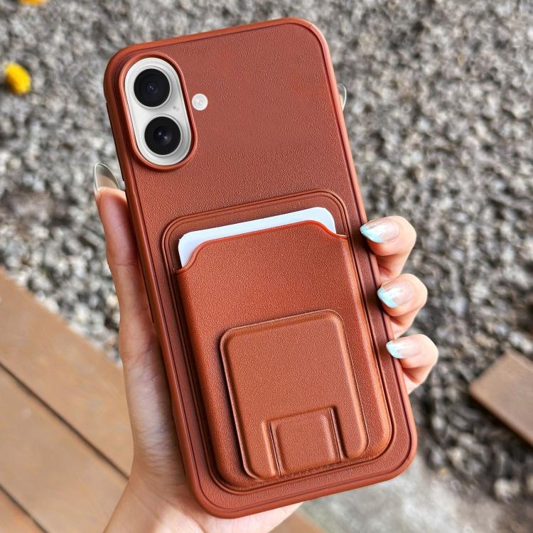 حافظة هاتف بحامل بطاقة قابلة للطي مربعة، لهواتف iPhone 16 Plus، iPhone 16، iPhone 15 Pro Max، iPhone 15 Pro، iPhone 15 Plus، iPhone 15
