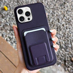 حافظة هاتف بحامل بطاقة قابلة للطي مربعة، لهواتف iPhone 16 Plus، iPhone 16، iPhone 15 Pro Max، iPhone 15 Pro، iPhone 15 Plus، iPhone 15