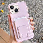حافظة هاتف بحامل بطاقة قابلة للطي مربعة، لهواتف iPhone 16 Plus، iPhone 16، iPhone 15 Pro Max، iPhone 15 Pro، iPhone 15 Plus، iPhone 15