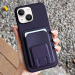 Square Folding Card Bag Holder Phone Case, For iPhone 14 Plus, For iPhone 14, For iPhone 14 Pro, For iPhone 14 Pro Max, For iPhone 13 Pro Max, For iPhone 13 Pro