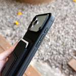 حافظة هاتف بحامل بطاقة قابلة للطي مربعة، لهواتف iPhone 16 Plus، iPhone 16، iPhone 15 Pro Max، iPhone 15 Pro، iPhone 15 Plus، iPhone 15