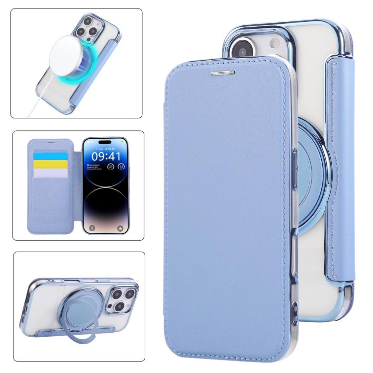 Ultra-thin Rotation Holder Magnetic Plating Vegan Leather Phone Case, For iPhone 16 Pro, For iPhone 16 Plus, For iPhone 16, For iPhone 15 Pro Max, For iPhone 15 Pro, For iPhone 15 Plus / 14 Plus