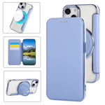 غطاء هاتف من الجلد النباتي مطلي مغناطيسي رفيع جداً مع حامل دوار، لهواتف iPhone 15، iPhone 14 / 13، iPhone 14 Pro، iPhone 14 Pro Max، iPhone 13 Pro Max، iPhone 13 Pro