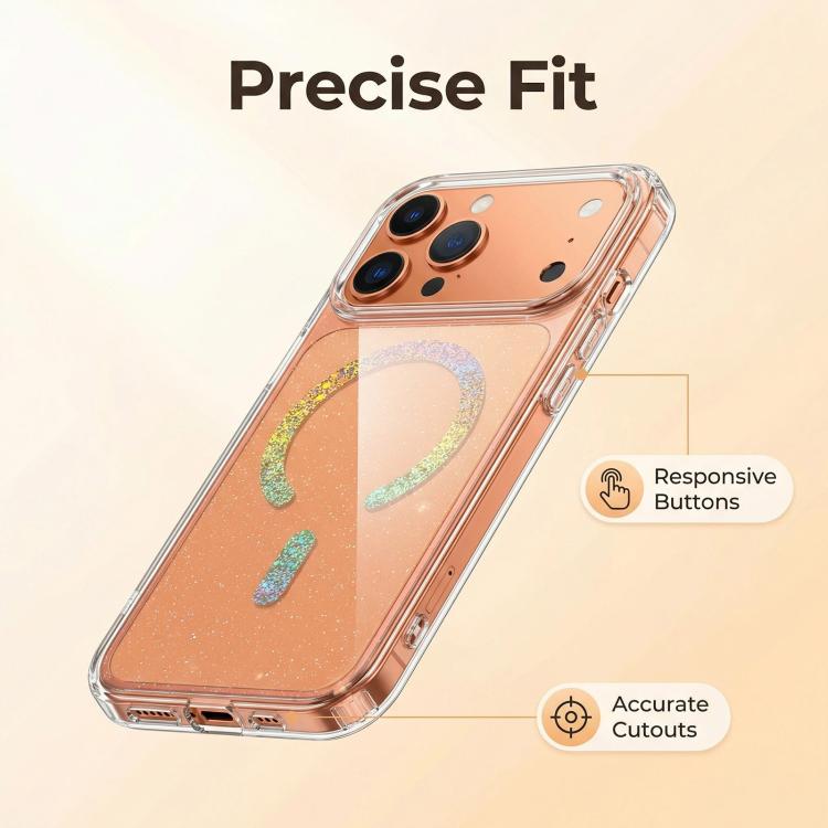 Glitter Magnetic TPU Phone Case, For iPhone 18 Pro / 17 Pro, For iPhone 18 Pro Max / 17 Pro Max
