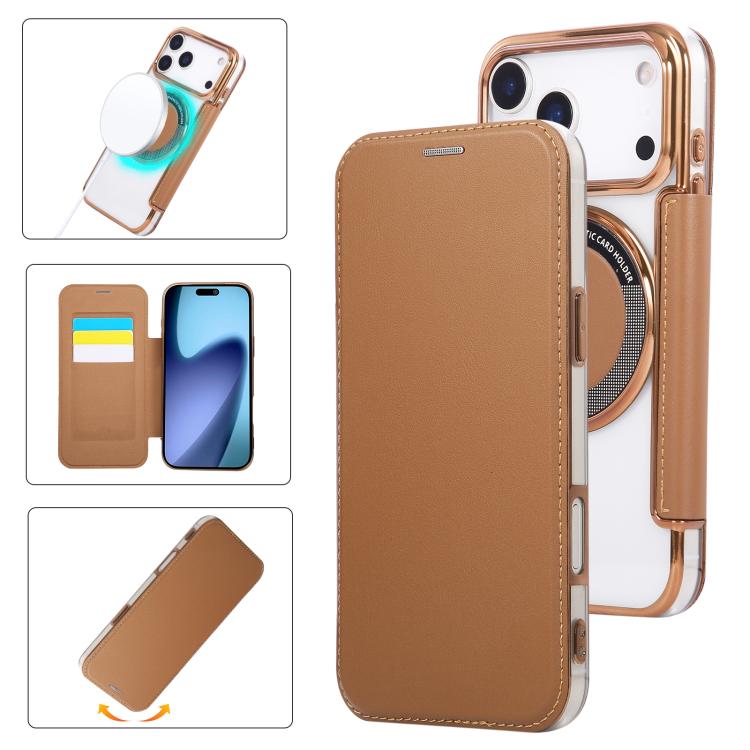 حافظة هاتف رفيعة جداً من الجلد النباتي مع طلاء مغناطيسي، لهواتف iPhone 17 Pro Max، iPhone 17 Pro، iPhone 17، iPhone Air، iPhone 16e، iPhone 16 Pro Max