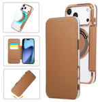 حافظة هاتف رفيعة جداً من الجلد النباتي مع طلاء مغناطيسي، لهواتف iPhone 17 Pro Max، iPhone 17 Pro، iPhone 17، iPhone Air، iPhone 16e، iPhone 16 Pro Max