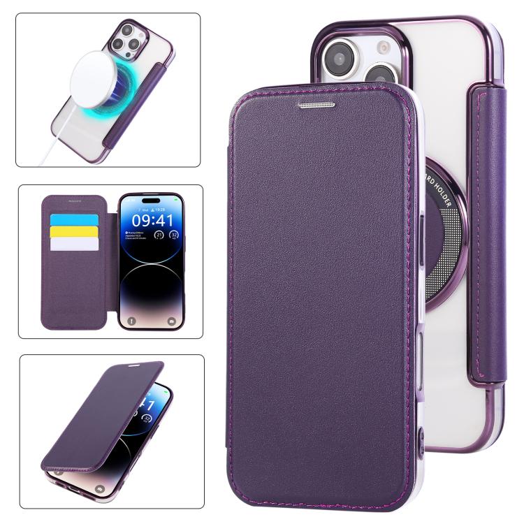 حافظة هاتف رفيعة جداً من الجلد النباتي مع طلاء مغناطيسي، لهواتف iPhone 16 Pro، iPhone 16 Plus، iPhone 16، iPhone 15 Pro Max، iPhone 15 Pro، iPhone 15 Plus / 14 Plus
