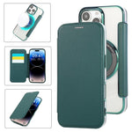 حافظة هاتف رفيعة جداً من الجلد النباتي مع طلاء مغناطيسي، لهواتف iPhone 16 Pro، iPhone 16 Plus، iPhone 16، iPhone 15 Pro Max، iPhone 15 Pro، iPhone 15 Plus / 14 Plus