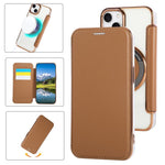 حافظة هاتف رفيعة جداً من الجلد النباتي مع طلاء مغناطيسي، لهواتف iPhone 16 Pro، iPhone 16 Plus، iPhone 16، iPhone 15 Pro Max، iPhone 15 Pro، iPhone 15 Plus / 14 Plus