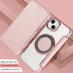 حافظة هاتف رفيعة جداً من الجلد النباتي مع طلاء مغناطيسي، لهواتف iPhone 15، iPhone 14 / 13، iPhone 14 Pro، iPhone 14 Pro Max، iPhone 13 Pro Max، iPhone 13 Pro