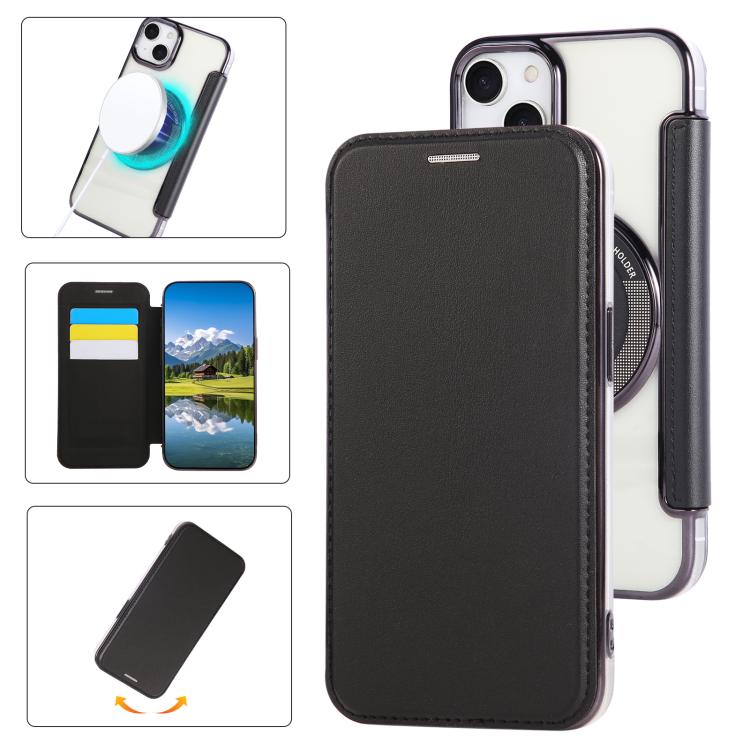 حافظة هاتف رفيعة جداً من الجلد النباتي مع طلاء مغناطيسي، لهواتف iPhone 15، iPhone 14 / 13، iPhone 14 Pro، iPhone 14 Pro Max، iPhone 13 Pro Max، iPhone 13 Pro