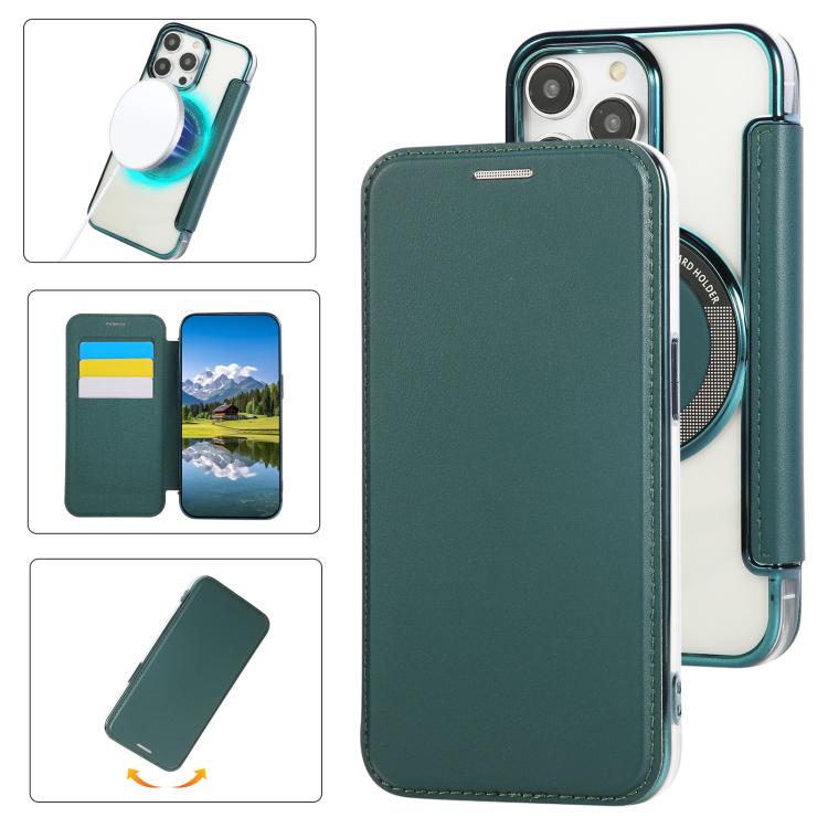 حافظة هاتف رفيعة جداً من الجلد النباتي مع طلاء مغناطيسي، لهواتف iPhone 15، iPhone 14 / 13، iPhone 14 Pro، iPhone 14 Pro Max، iPhone 13 Pro Max، iPhone 13 Pro