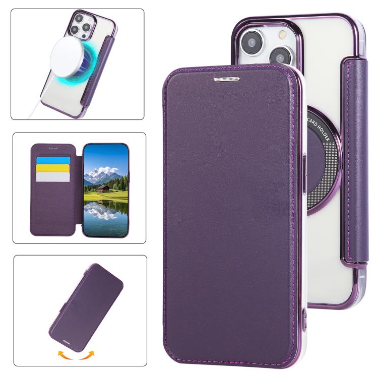 حافظة هاتف رفيعة جداً من الجلد النباتي مع طلاء مغناطيسي، لهواتف iPhone 15، iPhone 14 / 13، iPhone 14 Pro، iPhone 14 Pro Max، iPhone 13 Pro Max، iPhone 13 Pro