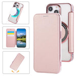 حافظة هاتف رفيعة جداً من الجلد النباتي مع طلاء مغناطيسي، لهواتف iPhone 15، iPhone 14 / 13، iPhone 14 Pro، iPhone 14 Pro Max، iPhone 13 Pro Max، iPhone 13 Pro