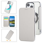 حافظة هاتف رفيعة جداً من الجلد النباتي مع طلاء مغناطيسي، لهواتف iPhone 15، iPhone 14 / 13، iPhone 14 Pro، iPhone 14 Pro Max، iPhone 13 Pro Max، iPhone 13 Pro
