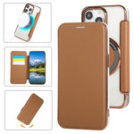 حافظة هاتف رفيعة جداً من الجلد النباتي مع طلاء مغناطيسي، لهواتف iPhone 15، iPhone 14 / 13، iPhone 14 Pro، iPhone 14 Pro Max، iPhone 13 Pro Max، iPhone 13 Pro