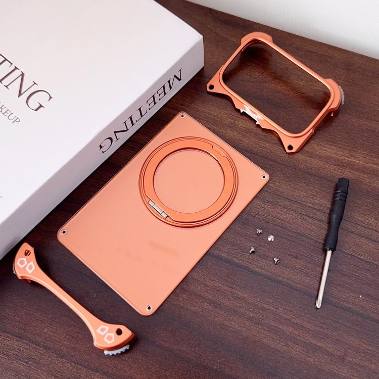 غطاء هاتف مغناطيسي بدون إطار مع حامل دوار 360 درجة بلون أصلي من جاكوار، لهواتف iPhone 17 Pro Max، iPhone 17 Pro