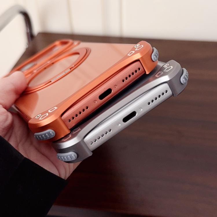 غطاء هاتف مغناطيسي بدون إطار مع حامل دوار 360 درجة بلون أصلي من جاكوار، لهواتف iPhone 17 Pro Max، iPhone 17 Pro