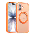غطاء هاتف مغناطيسي من الجلد النباتي مع حامل دوار 360 درجة، لهواتف iPhone 17 Pro Max، iPhone 17 Pro، iPhone 17