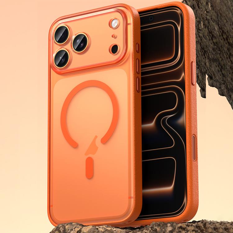 غطاء هاتف مغناطيسي من الجلد النباتي، لهواتف iPhone 17 Pro Max، iPhone 17 Pro، iPhone 17