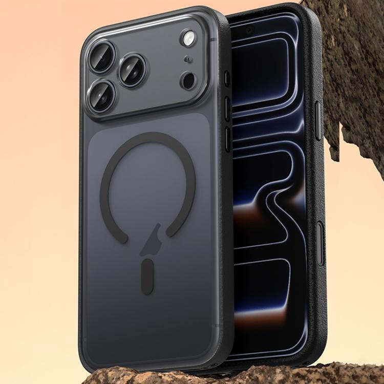 غطاء هاتف مغناطيسي من الجلد النباتي، لهواتف iPhone 17 Pro Max، iPhone 17 Pro، iPhone 17