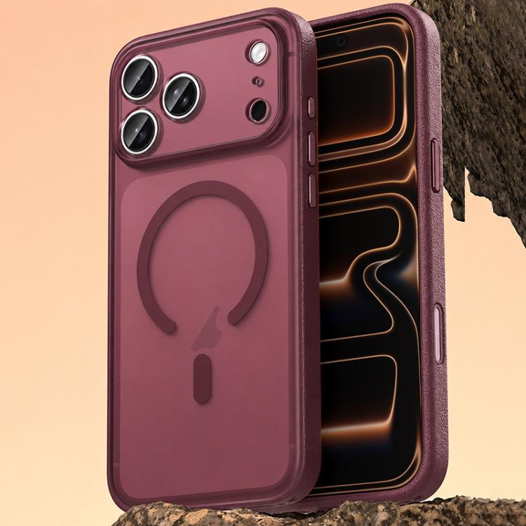 غطاء هاتف مغناطيسي من الجلد النباتي، لهواتف iPhone 17 Pro Max، iPhone 17 Pro، iPhone 17
