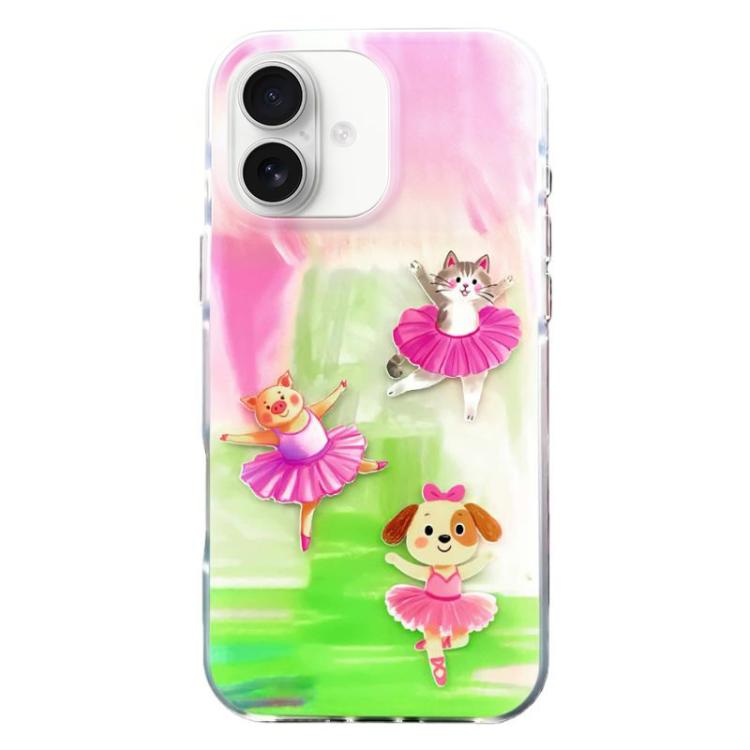 غطاء هاتف من TPU بنمط IMD بحواف مدورة، لهواتف iPhone 17 Pro Max، iPhone 17 Pro، iPhone 17