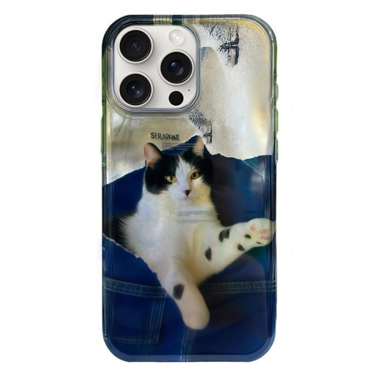 غطاء هاتف من TPU بنمط IMD بحواف مدورة، لهواتف iPhone 15 Pro Max، iPhone 15 Pro، iPhone 15