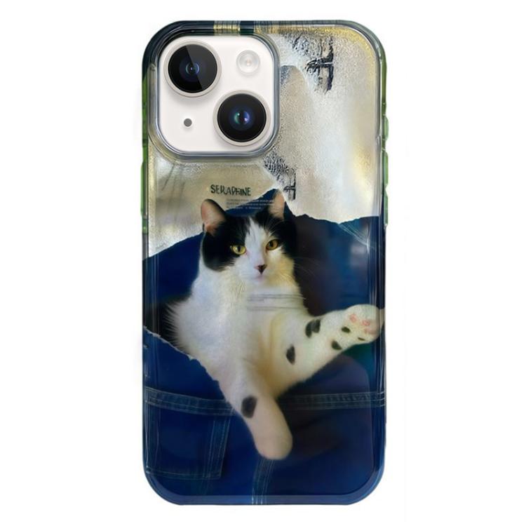 غطاء هاتف من TPU بنمط IMD بحواف مدورة، لهواتف iPhone 15 Pro Max، iPhone 15 Pro، iPhone 15