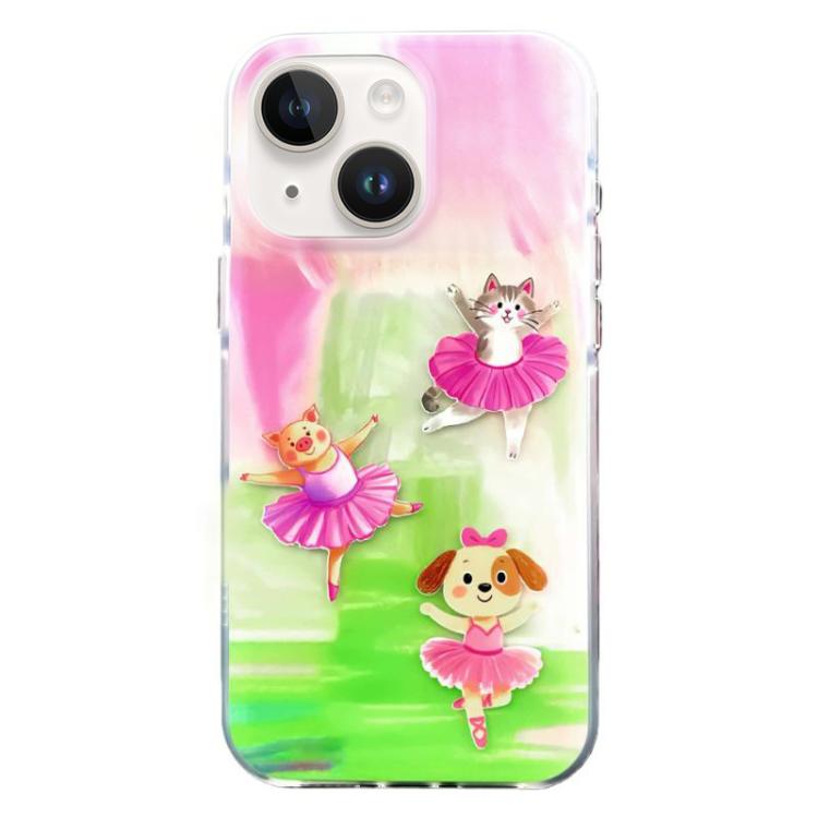 غطاء هاتف من TPU بنمط IMD بحواف مدورة، لهواتف iPhone 15 Pro Max، iPhone 15 Pro، iPhone 15