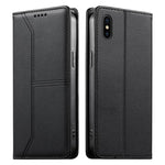 حافظة هاتف من الجلد النباتي مع حماية RFID وخطوط مغناطيسية مخيطة، لهواتف iPhone X / XS، iPhone XR، iPhone XS Max، iPhone 8 Plus / 7 Plus