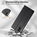 حافظة هاتف من الجلد النباتي مع حماية RFID وخطوط مغناطيسية مخيطة، لهواتف iPhone X / XS، iPhone XR، iPhone XS Max، iPhone 8 Plus / 7 Plus