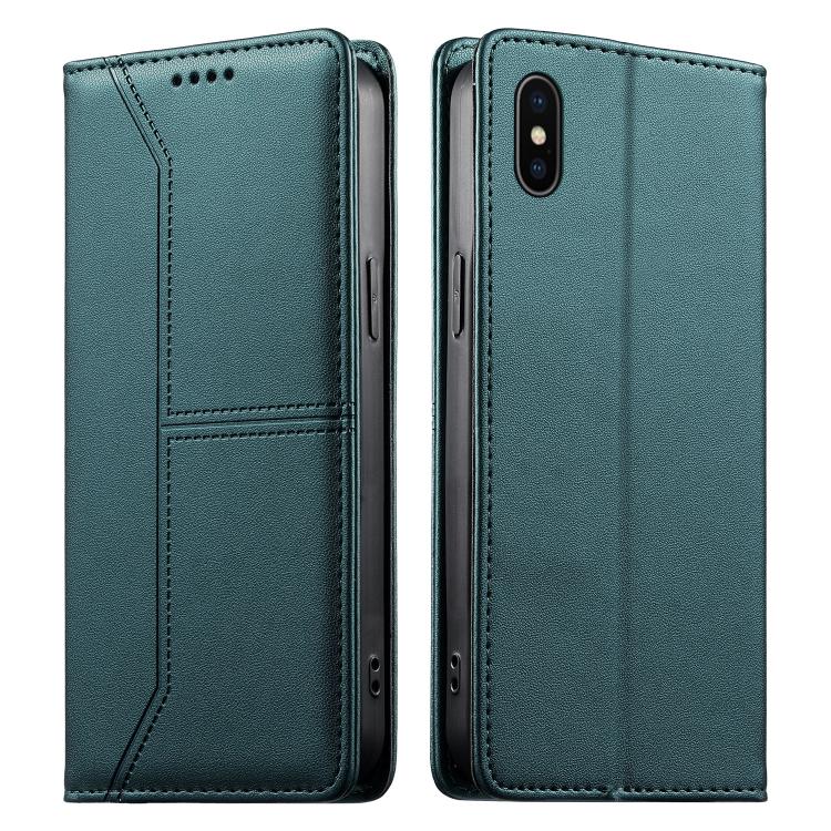حافظة هاتف من الجلد النباتي مع حماية RFID وخطوط مغناطيسية مخيطة، لهواتف iPhone X / XS، iPhone XR، iPhone XS Max، iPhone 8 Plus / 7 Plus