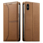 حافظة هاتف من الجلد النباتي مع حماية RFID وخطوط مغناطيسية مخيطة، لهواتف iPhone X / XS، iPhone XR، iPhone XS Max، iPhone 8 Plus / 7 Plus
