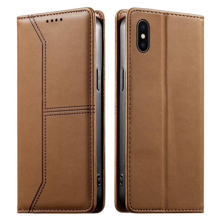 حافظة هاتف من الجلد النباتي مع حماية RFID وخطوط مغناطيسية مخيطة، لهواتف iPhone X / XS، iPhone XR، iPhone XS Max، iPhone 8 Plus / 7 Plus