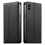 حافظة هاتف من الجلد النباتي مع حماية RFID وخطوط مغناطيسية مخيطة، لهواتف iPhone X / XS، iPhone XR، iPhone XS Max، iPhone 8 Plus / 7 Plus