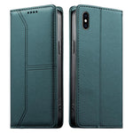 حافظة هاتف من الجلد النباتي مع حماية RFID وخطوط مغناطيسية مخيطة، لهواتف iPhone X / XS، iPhone XR، iPhone XS Max، iPhone 8 Plus / 7 Plus