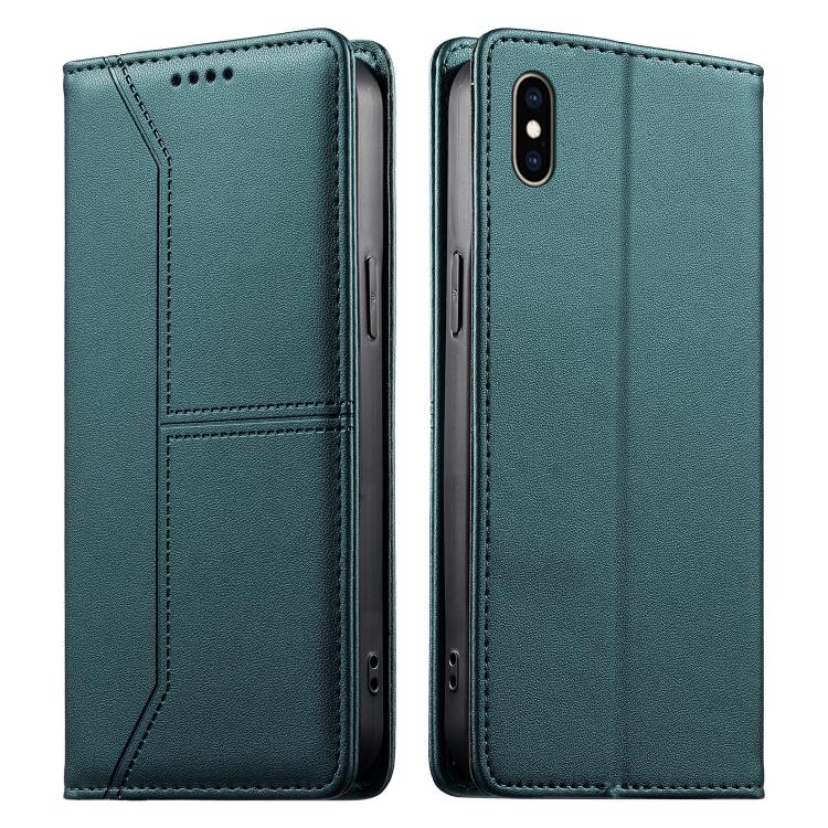 حافظة هاتف من الجلد النباتي مع حماية RFID وخطوط مغناطيسية مخيطة، لهواتف iPhone X / XS، iPhone XR، iPhone XS Max، iPhone 8 Plus / 7 Plus