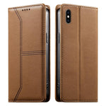حافظة هاتف من الجلد النباتي مع حماية RFID وخطوط مغناطيسية مخيطة، لهواتف iPhone X / XS، iPhone XR، iPhone XS Max، iPhone 8 Plus / 7 Plus