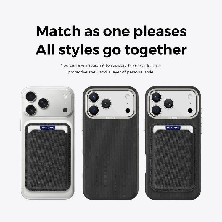 Mocome Plain Magnetic Card Bag Phone Case, For iPhone 17 Pro Max, For iPhone 17 Pro