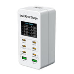 شاحن متعدد المنافذ مكتبي A8C مع 2 منفذ USB-A و6 منافذ USB-C / Type-C، قابس الولايات المتحدة، الاتحاد الأوروبي، المملكة المتحدة، أستراليا