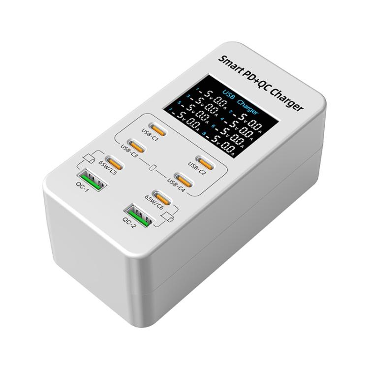 شاحن متعدد المنافذ مكتبي A8C مع 2 منفذ USB-A و6 منافذ USB-C / Type-C، قابس الولايات المتحدة، الاتحاد الأوروبي، المملكة المتحدة، أستراليا