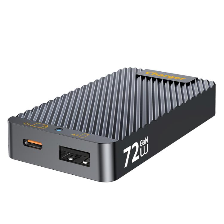 شاحن سريع فائق النحافة بحجم بطاقة WLX-902 بقوة 72 واط مع منفذي Type-C وUSB GaN، قابس الاتحاد الأوروبي، الولايات المتحدة، المملكة المتحدة، أستراليا
