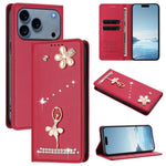 غطاء هاتف من الجلد النباتي مزين بألماس على شكل فتاة باليه ويدعم RFID، لهواتف iPhone 17e / 16e، iPhone 17 Pro Max، iPhone 17 Pro، iPhone 17، iPhone Air، iPhone 16 Pro Max